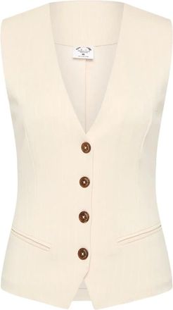 The Upside Orion Jackie V-neck waistcoat - women - Elastane/Polyamide/Viscose - L - White