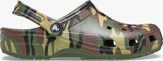 Crocs Womens Crocs CLASSIC CAMOUFLAGE Unisex Adults Clogs Sandals Army Green/Multi - Size: MEN s uk 9 / women s uk 10