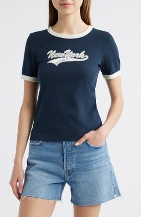 Rag & Bone New York Cotton Graphic Ringer T-Shirt in Sail Blue at Nordstrom Rack, Size Xx-Small