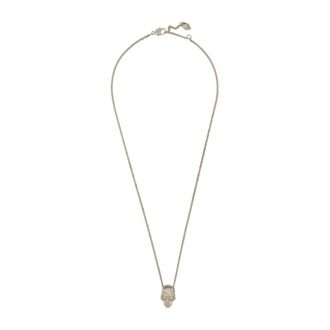 Alexander McQueen Accessoires, Heren, Geel, ONE Size, Leer, Schedel Hanger Ketting