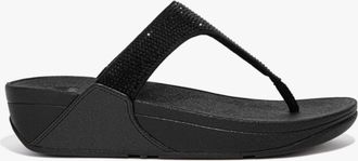 FitFlop Fitflop LULU CRYSTAL Womens Toe Post All Black - Size UK 4