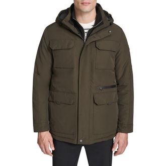 Kenneth Cole Oxford Water Resistant Parka in Olive at Nordstrom Rack, Size Medium