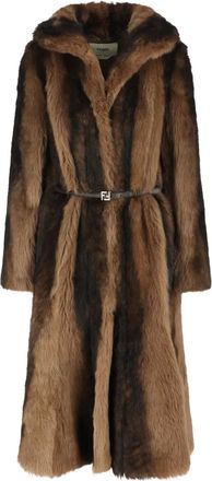 Fendi Cappotto in shearling - Marrone