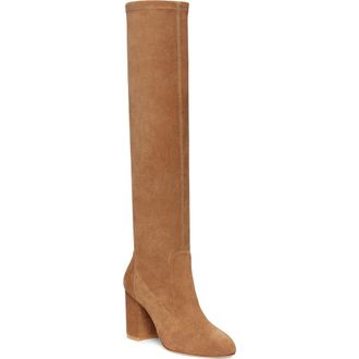 Stuart Weitzman Yuliana Knee High Slouch Boot in Camel Leather at Nordstrom Rack, Size 6.5