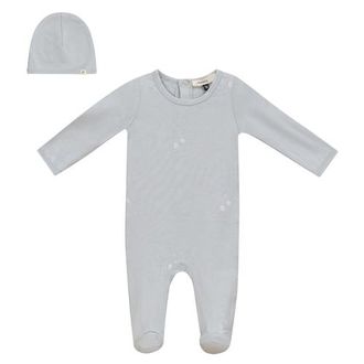 Fragile Allover Strawberry and Dot Print Romper with Hat Set in Skylight at Nordstrom, Size 3M