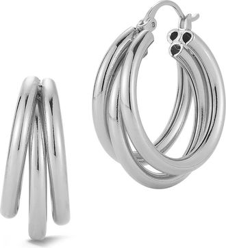 Glaze Jewelry Tripe Hoop Earrings in Silver at Nordstrom Rack