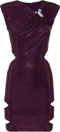 Philipp Plein Mini Dress Crystal - Dames - Feestkleedjes - Paars - S - Polyester - Kleedjes