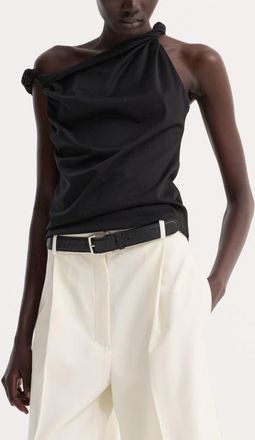 R&oacute;he Sculptural Cotton, Modal & Silk Top in Black at Nordstrom, Size 10 Us