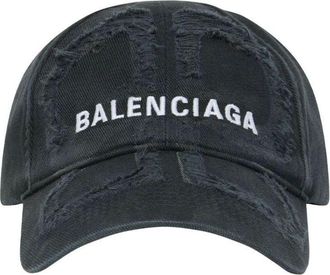 Balenciaga (WMNS) Balenciaga Laser Destroyed BB Cap Black White 719282410B21077