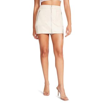 Steve Madden Womens Steve Madden IDA BM309707 Skirt Bone Ivory Zip Front Pencil JZZ313