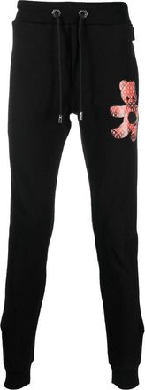 Philipp Plein teddy motif track pants - men - Cotton - XXXXL - Black