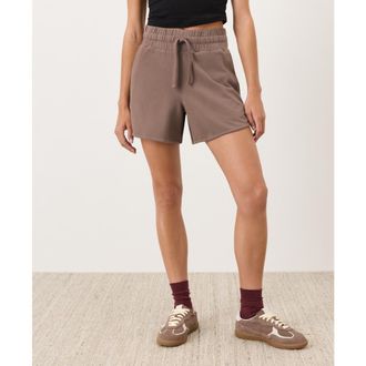 Pact CloudKnit Curved Hem Short in Deep Taupe at Nordstrom, Size Xx-Large