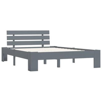 Berkfield Home Bed Frame Grey Solid Pine Wood 120x200 cm | Size: Small Double