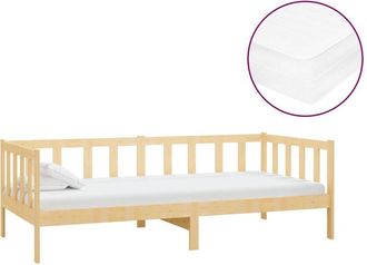 vidaXL Sof&aacute; Cama Con Colch&oacute;n Madera De Pino Maciza 90x200 Cm Vidaxl