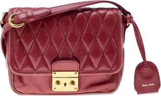 Miu Miu Borsa a spalla in pelle trapuntata - Rosso