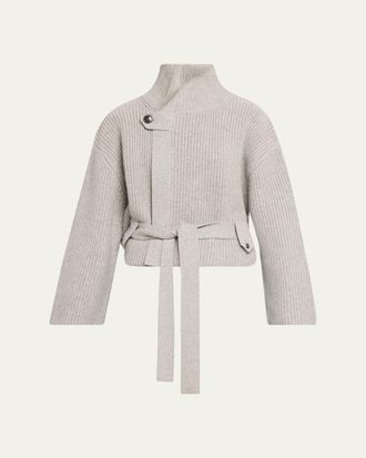 Brandon Maxwell Neal Cashmere Hidden Zip Sweater