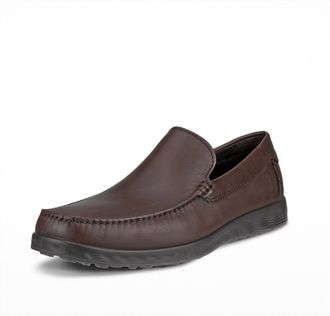 Ecco Mens Lite Leather Moccasin In Brown