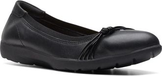 Clarks Meadow Rae 26174364 Womens Black Leather Slip On Ballet Flats HAWK1304