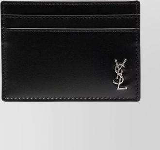 Saint Laurent leather tiny cassandre card holder