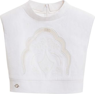 Saiid Kobeisy Perforated Denim Top