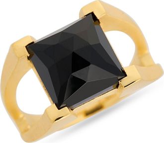 Dean Davidson Mini Plaza Onyx Ring in Yellow Gold/Onyx at Nordstrom, Size 7