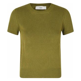 Dunst Gebreide top met halve mouwen - Dames - Truien - Groen - Maat: M Wol