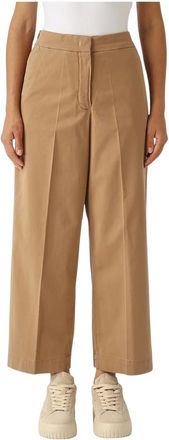 Maison Margiela Broeken, Dames, Bruin, XS, Wol, Wijde broek