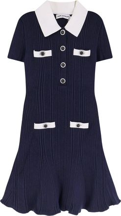 Self Portrait Ribbed Mini Dress-Donna