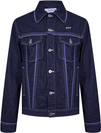 Off-white Mens Off White Denim Jacket Regular Fit in Sierra Leone - Blue - Size X-Large