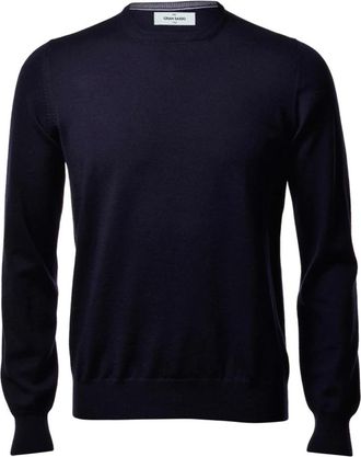 Gran Sasso Rondgebreide trui - Heren - Ronde hals truien - Blauw - 4XL - Truien & Vesten