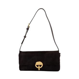 Vanessa Bruno Moon Baguette Schoudertas - Dames - Schoudertassen - Zwart - ONE Size - Katoen - Tassen