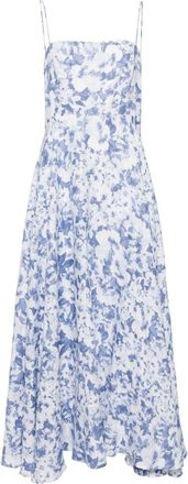 Reformation Monette floral print dress - women - Rayon/Linen/Flax - 6 - Blue