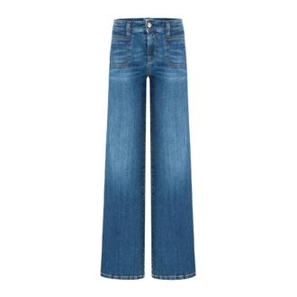 Cambio Jeans, Dames, Blauw, XL L33, Denim, Wide Leg Denim Tess