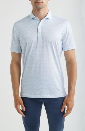 Johnnie-O Pip Floral Performance Jersey Polo in Maliblu at Nordstrom, Size Xx-Large