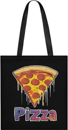 Generic Vintage Pizza Womens Tote Casual Shopping Bag Lightweight Shoulder Bags Hobos Handbag for Work Travel Daily 35x40cm