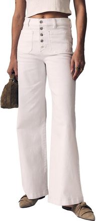 LE JEAN Georgia Patch Pocket Wide Leg Jeans in White at Nordstrom, Size 30