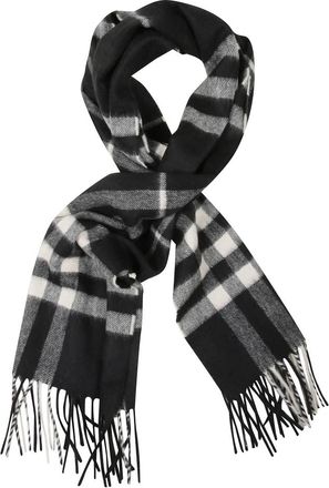 Burberry Cashmere Check Scarf - Dames - Wintersjaals - Zwart - ONE Size - Kasjmier - Accessoires