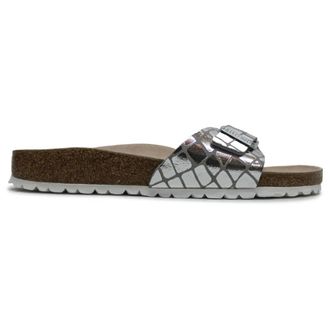 Birkenstock Madrid BS Synthetic Unisex Casual Sandals - Gator Gleam Silver - Size:UK 4.5