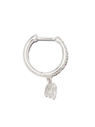Anita Ko 18kt white gold diamond hoop earring - Silver