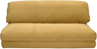 Miliboo Sof&aacute; Cama Convertible De 2 Plazas En Tela De Terciopelo De Pana Amarillo Curry Spencer