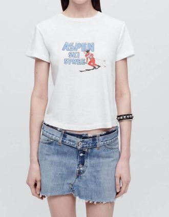 Re/Done Classic Ski Spree Tee In Vintage White