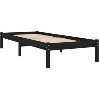 vidaXL Estructura De Cama Individual Peque&ntilde;a Sin Colch&oacute;n Madera Negro Vidaxl