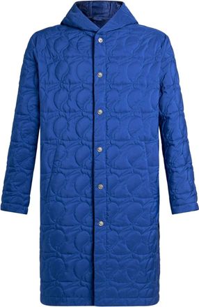 Etro paisley-quilted hooded coat - men - Polyamide/Polyester/Polyamide - S - Blue
