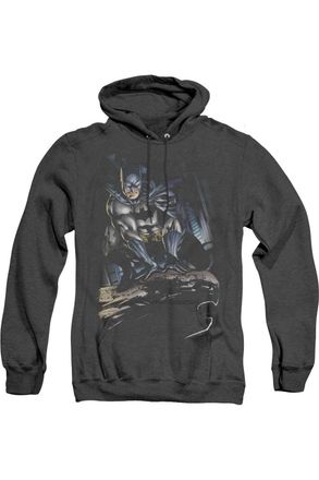 Gildan Batman Perched Adult Heather Hoodie / Hooded Sweatshirt
