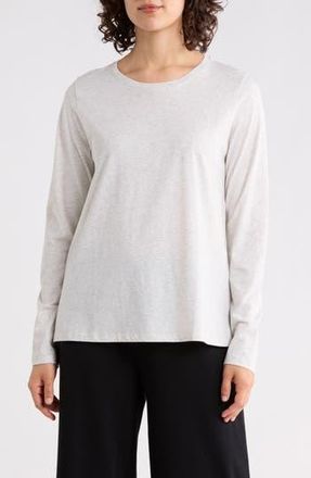 Eileen Fisher Organic Cotton Long Sleeve T-Shirt in Sea Salt at Nordstrom Rack, Size Xx-Small