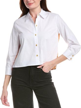 L'agence Lagence Fawn Scarf Back 3/4 Sleeve Blouse