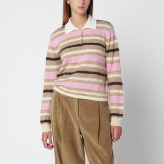 Guest In Residence Maglia polo Grizzly Cropped Rugby rosa/beige