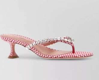 Amina Muaddi embroidered thong mules