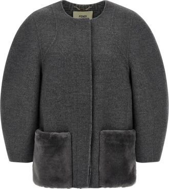 Fendi Mujer, Chaquetas, Gris, Talla: M