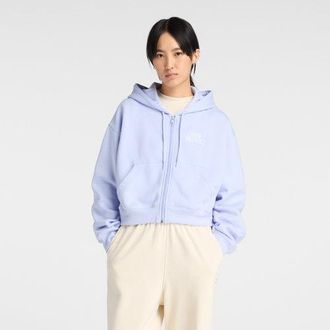 New Balance Donna Trackside Fleece Full Zip in Viola, Taglia 2XL